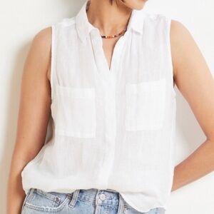 Bella Dahl Women Lined Sleeveless Top Size S Color White